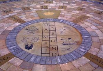 The scale shows where to stand each month for your shadow to accuratly tell the time