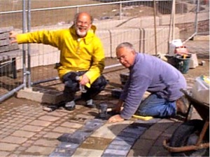 David Brown (left) and Rod Sholders pause for a photograph